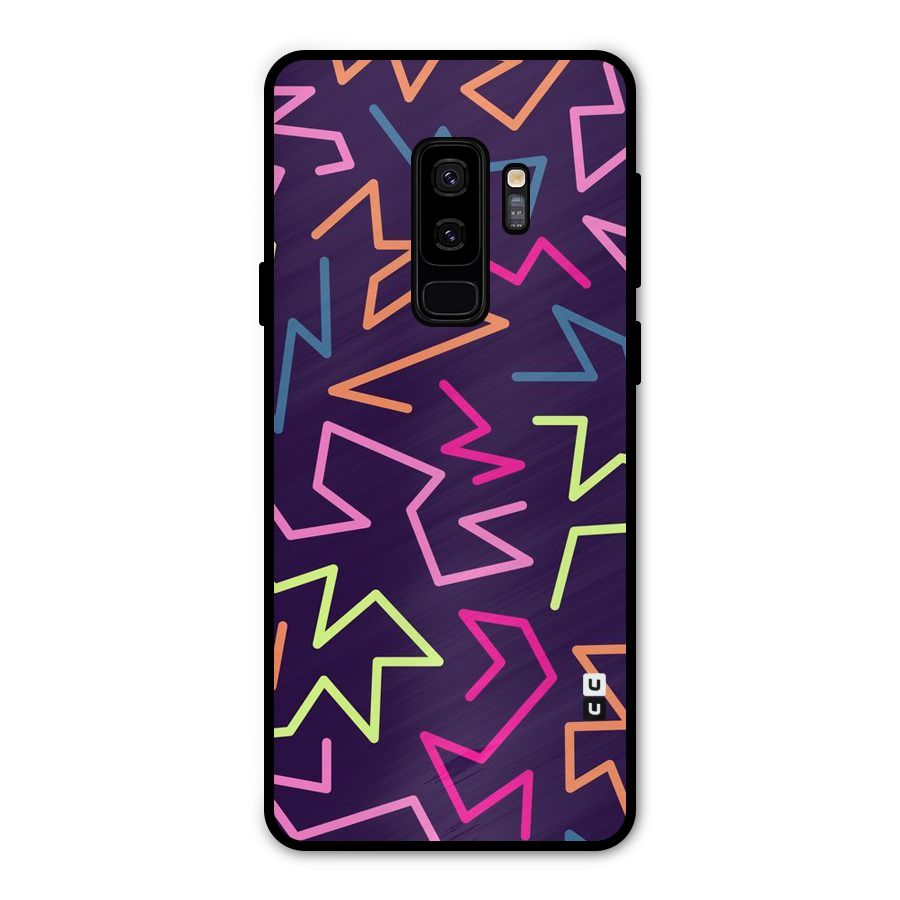 Colored Lines Metal Back Case for Galaxy S9 Plus