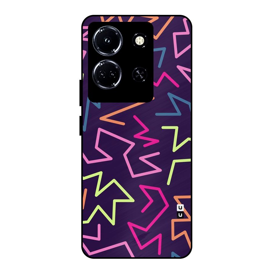 Colored Lines Metal Back Case for Infinix Note 30 5G