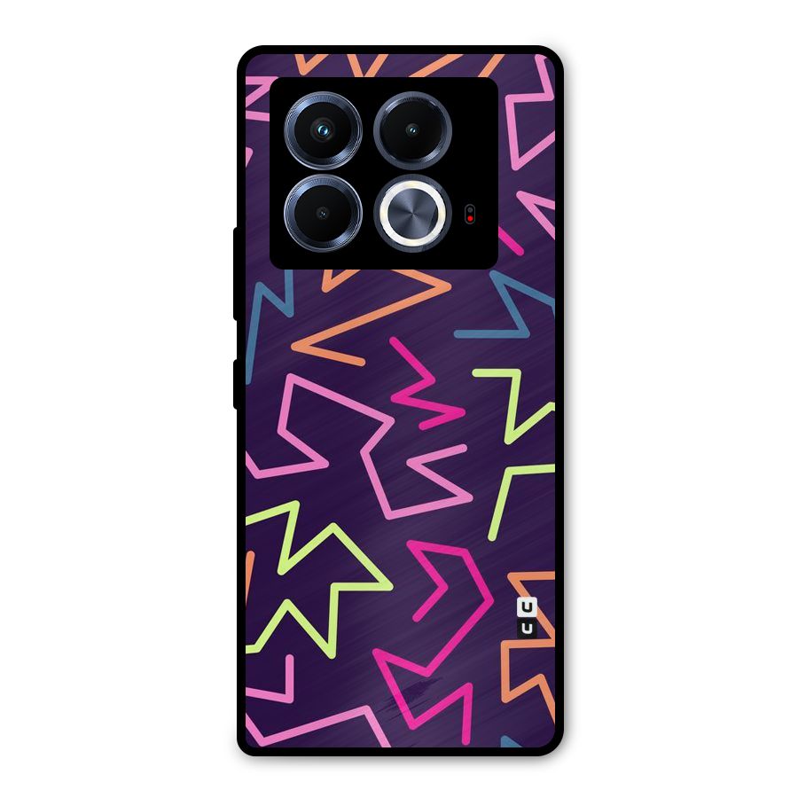 Colored Lines Metal Back Case for Infinix Note 40 5G