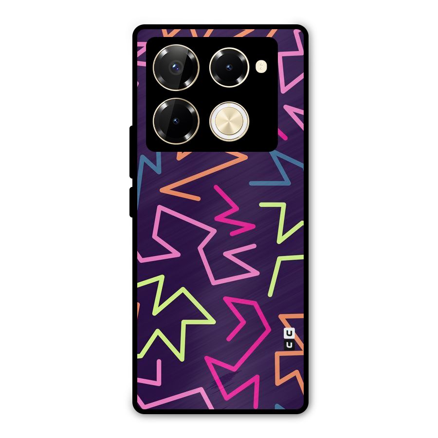 Colored Lines Metal Back Case for Infinix Note 40 Pro Plus