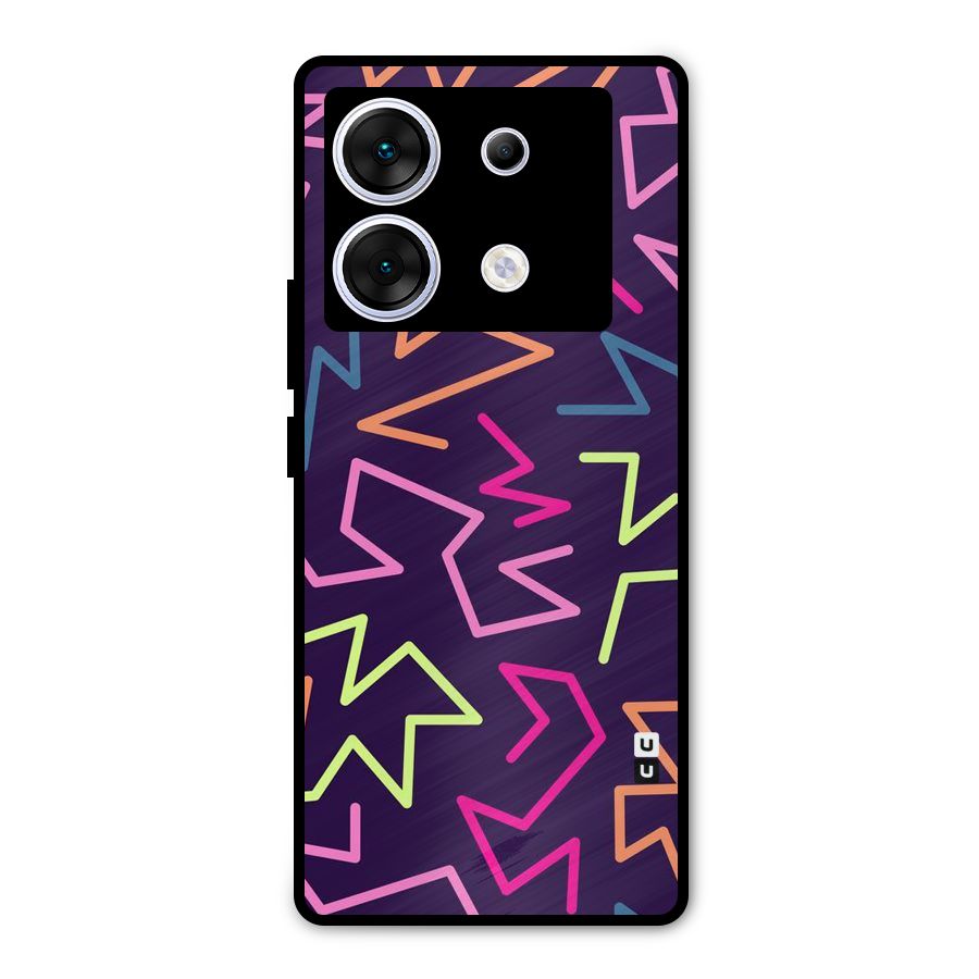Colored Lines Metal Back Case for Infinix Zero 30 5G