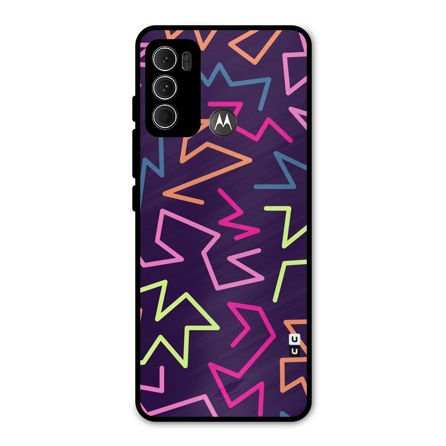 Colored Lines Metal Back Case for Moto G60