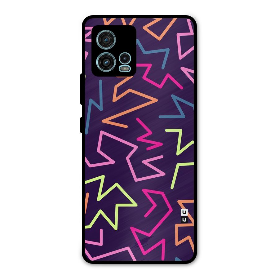 Colored Lines Metal Back Case for Moto G72