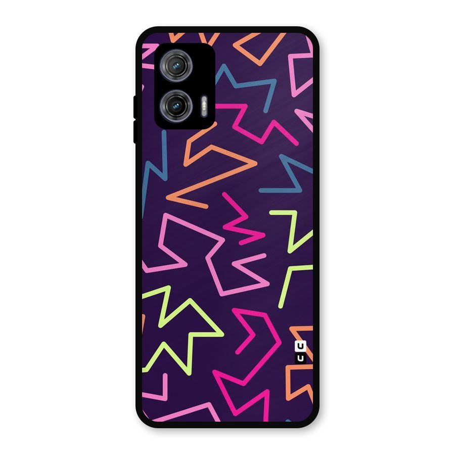 Colored Lines Metal Back Case for Moto G73