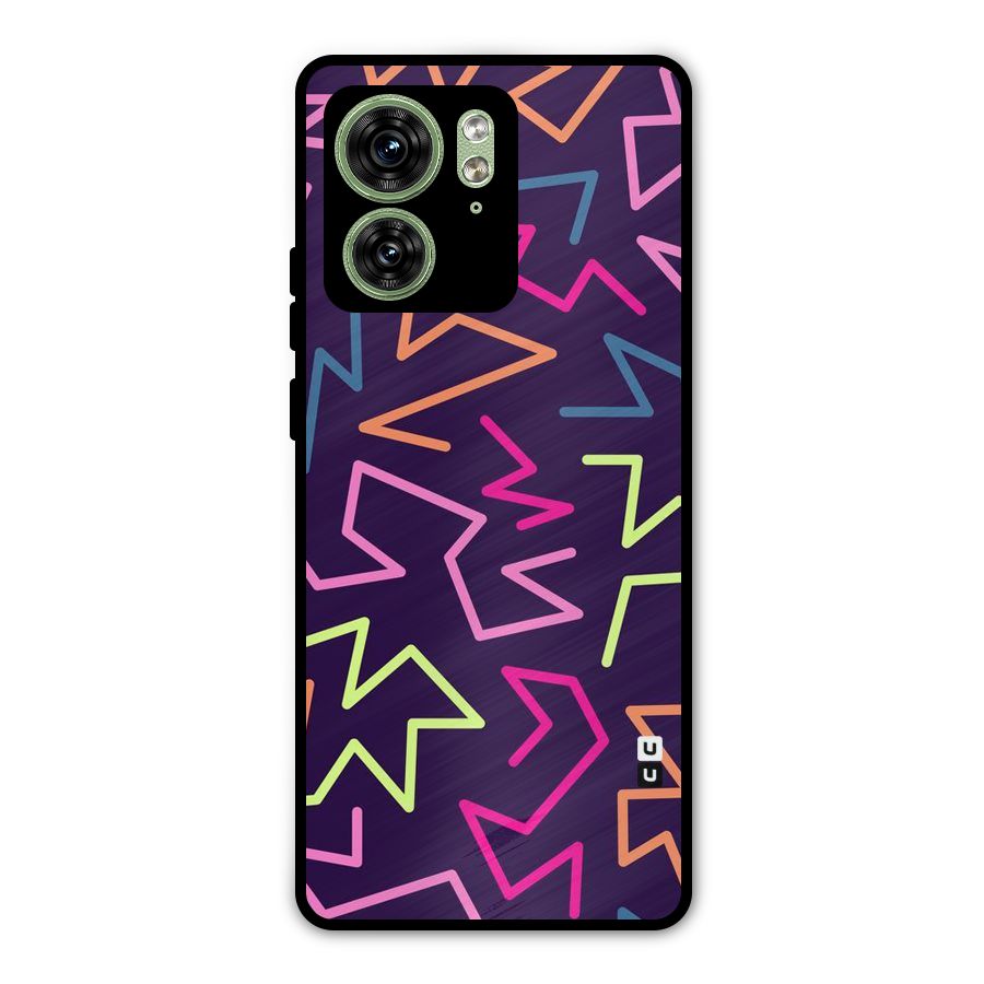Colored Lines Metal Back Case for Motorola Edge 40 5G