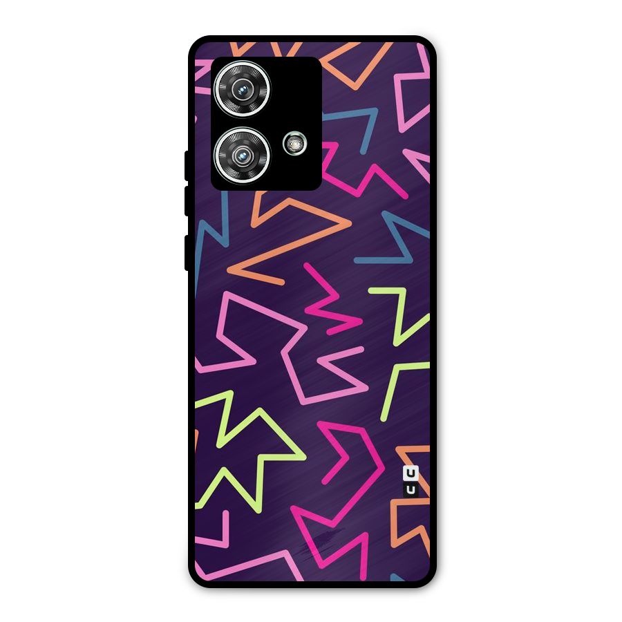 Colored Lines Metal Back Case for Motorola Edge 40 Neo
