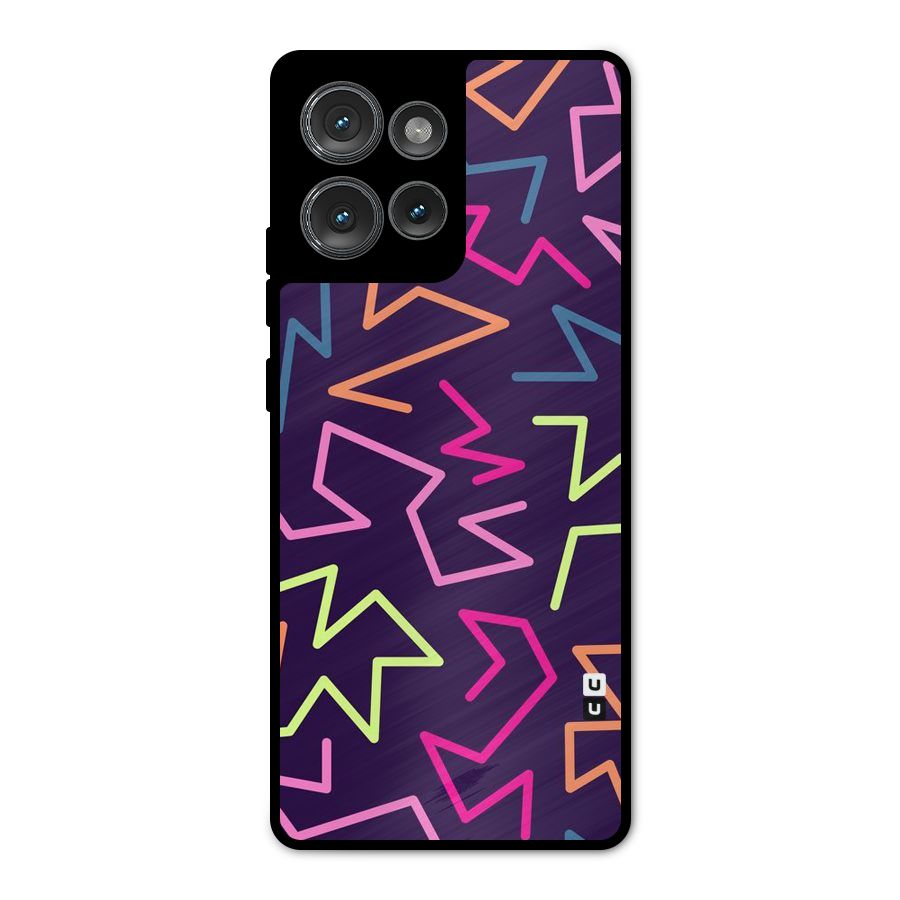Colored Lines Metal Back Case for Motorola Edge 50