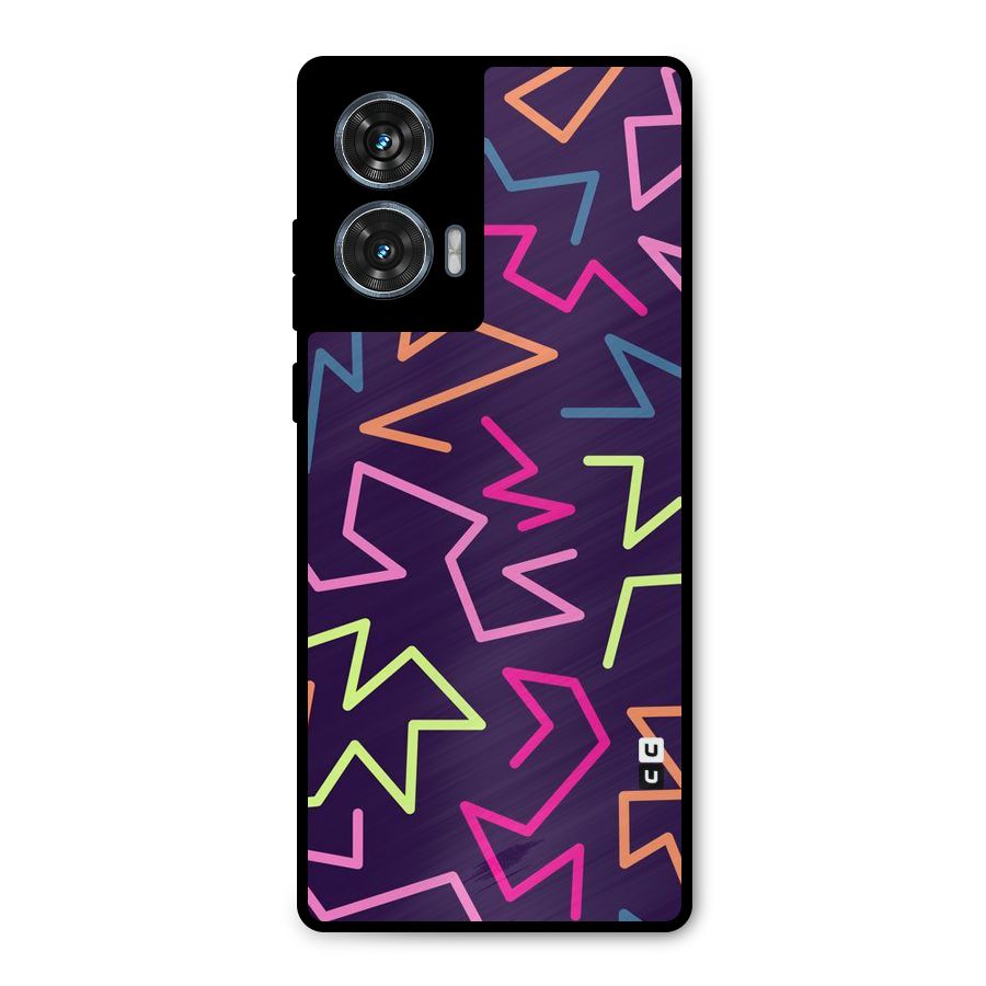 Colored Lines Metal Back Case for Motorola Edge 50 Fusion