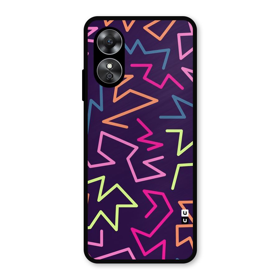 Colored Lines Metal Back Case for Oppo A17