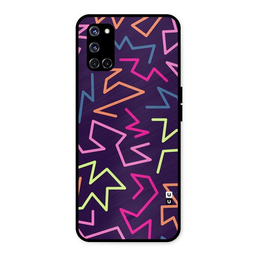 Colored Lines Metal Back Case for Oppo A52