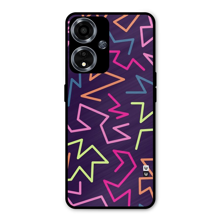 Colored Lines Metal Back Case for Oppo A59