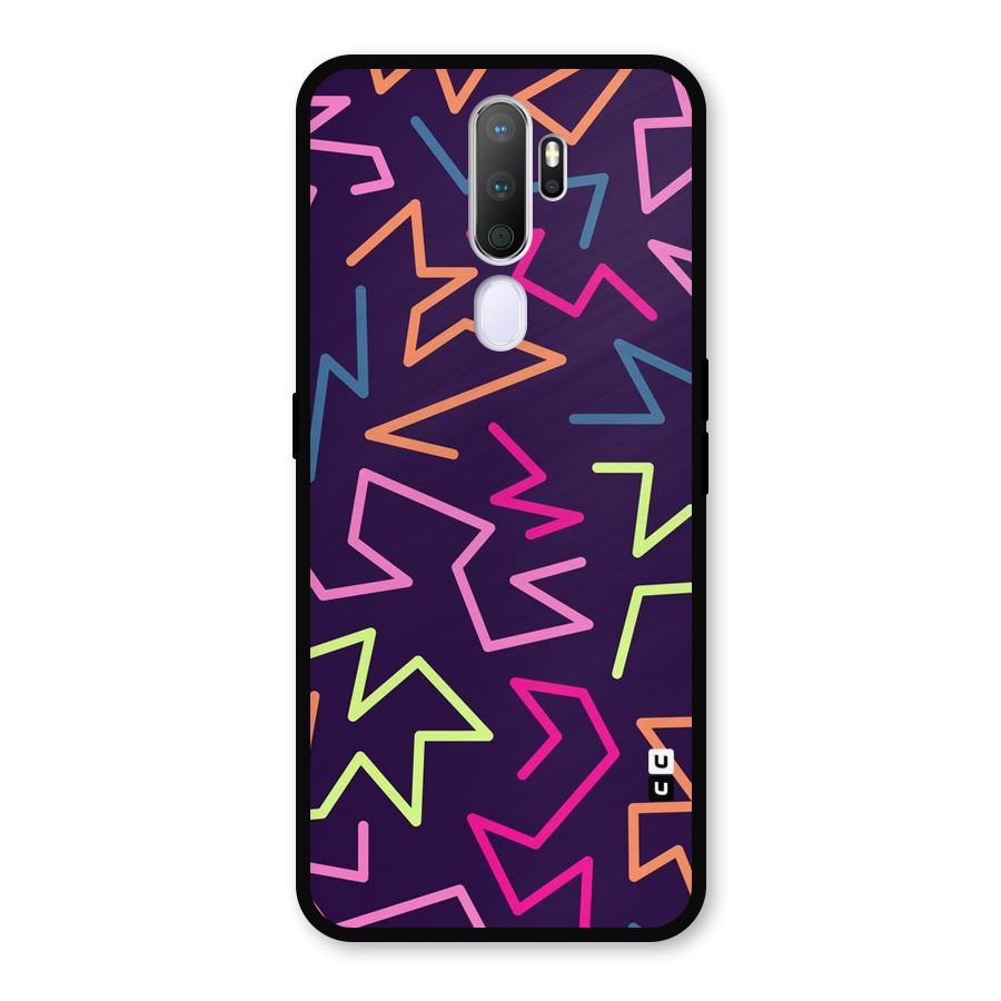 Colored Lines Metal Back Case for Oppo A5 (2020)