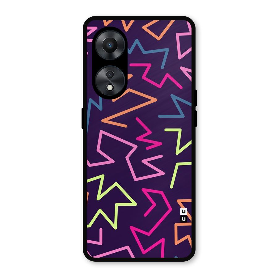 Colored Lines Metal Back Case for Oppo A78