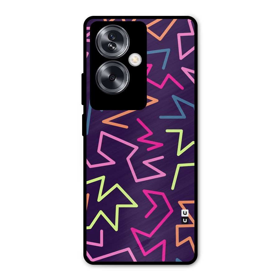 Colored Lines Metal Back Case for Oppo A79 5G