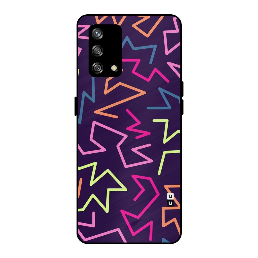 Colored Lines Metal Back Case for Oppo F19