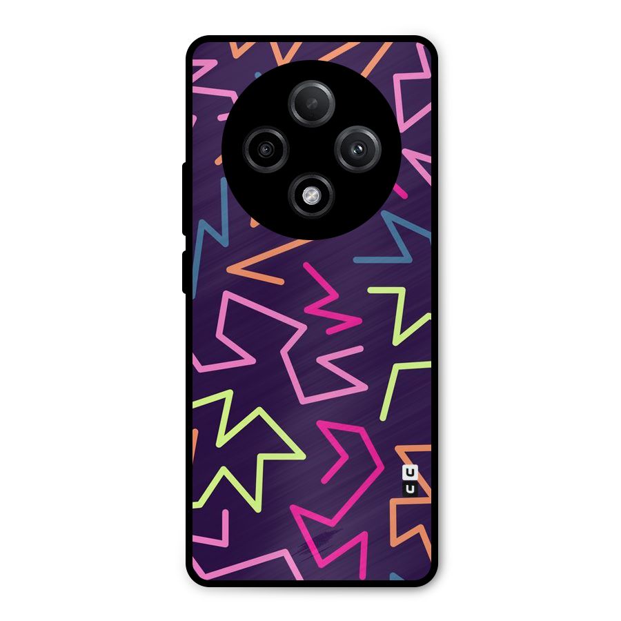 Colored Lines Metal Back Case for Oppo F27 Pro Plus