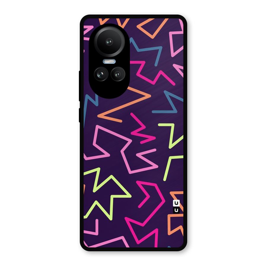 Colored Lines Metal Back Case for Oppo Reno10 Pro