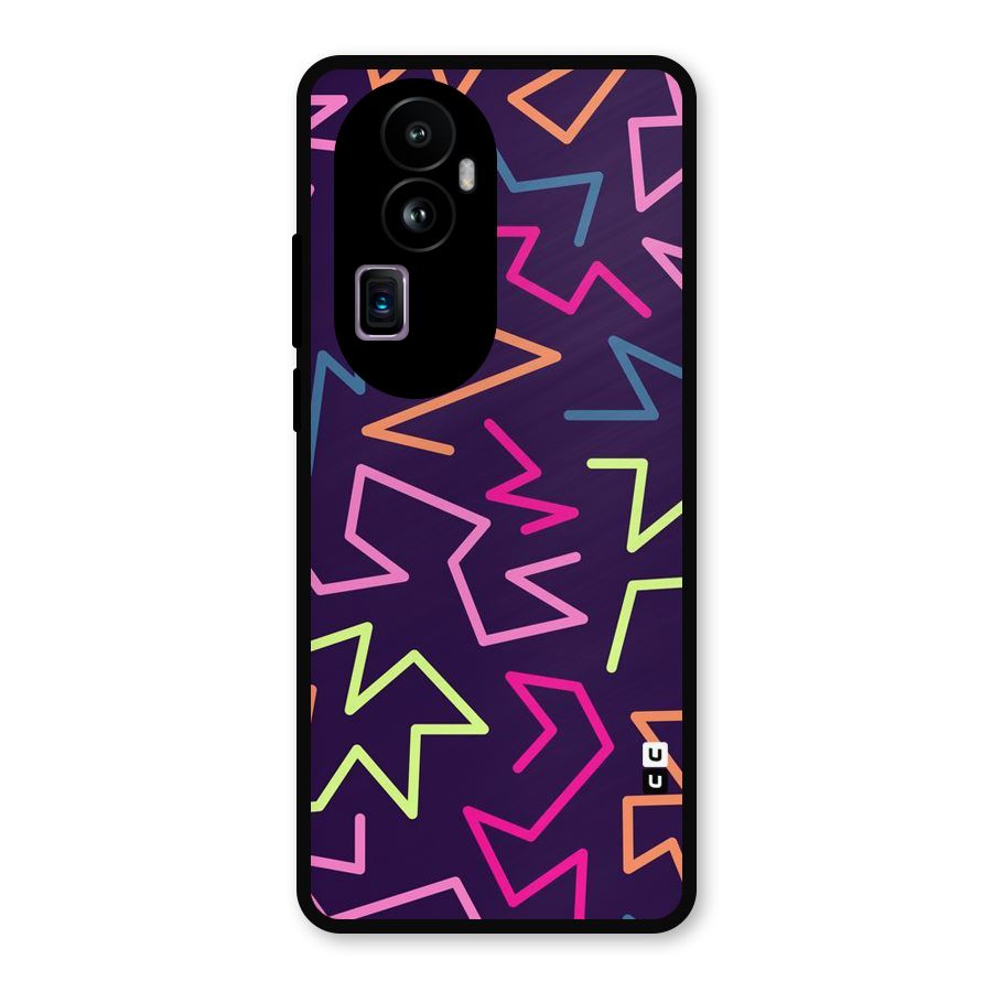 Colored Lines Metal Back Case for Oppo Reno10 Pro Plus