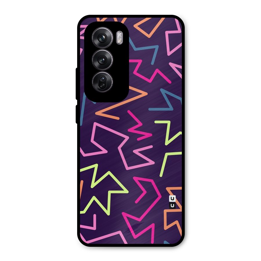 Colored Lines Metal Back Case for Oppo Reno12 Pro