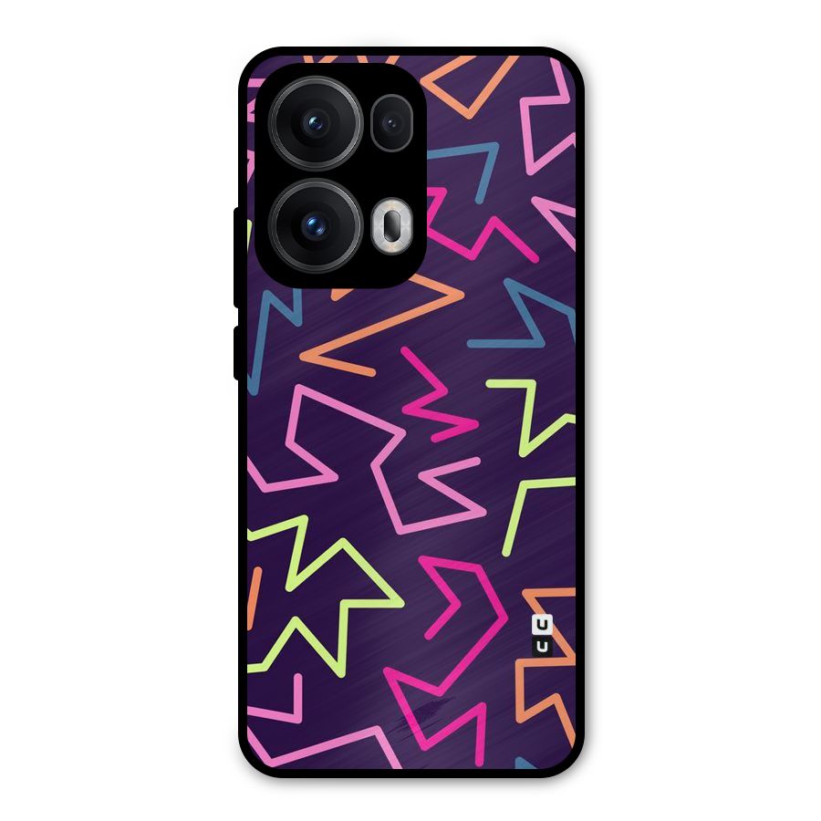 Colored Lines Metal Back Case for Oppo Reno13 Pro