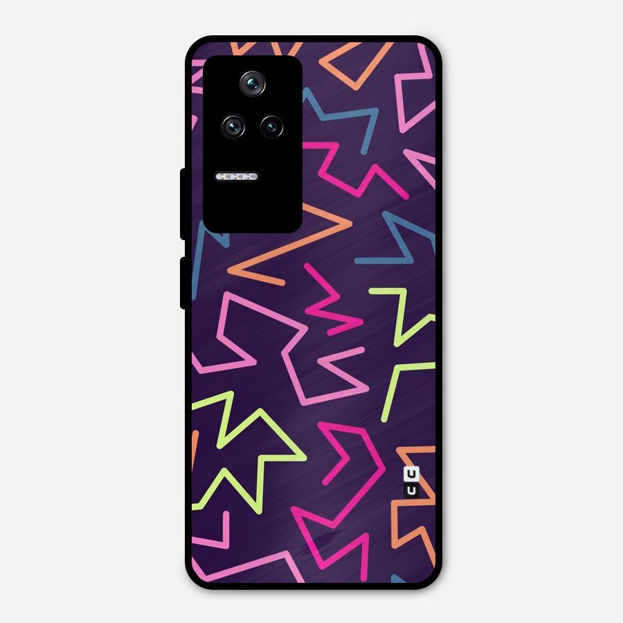 Colored Lines Metal Back Case for Poco F4 5G