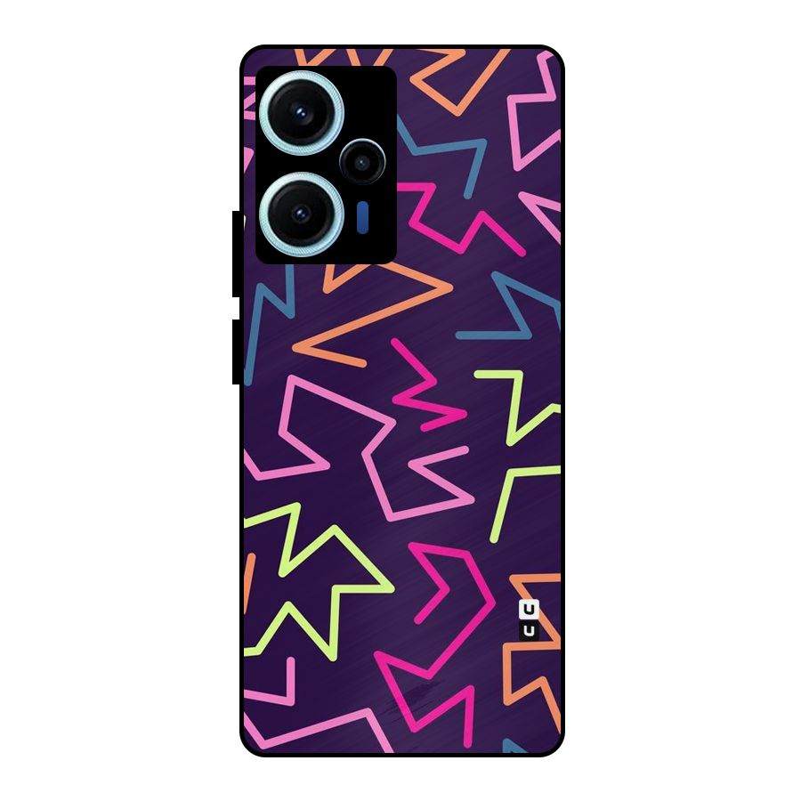 Colored Lines Metal Back Case for Poco F5
