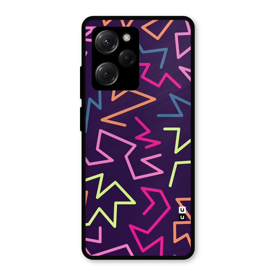 Colored Lines Metal Back Case for Poco X5 Pro