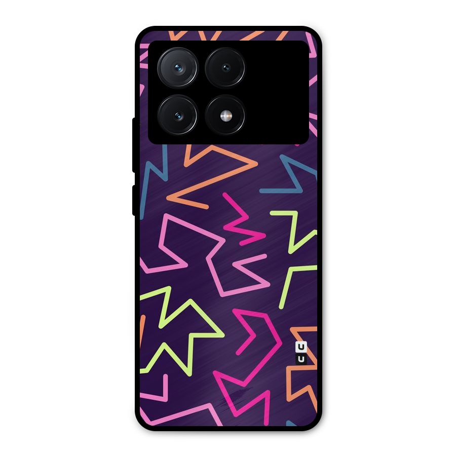 Colored Lines Metal Back Case for Poco X6 Pro