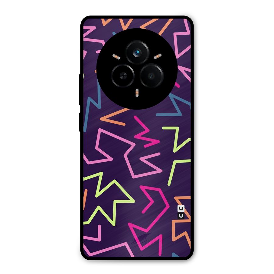 Colored Lines Metal Back Case for Realme 14 Pro
