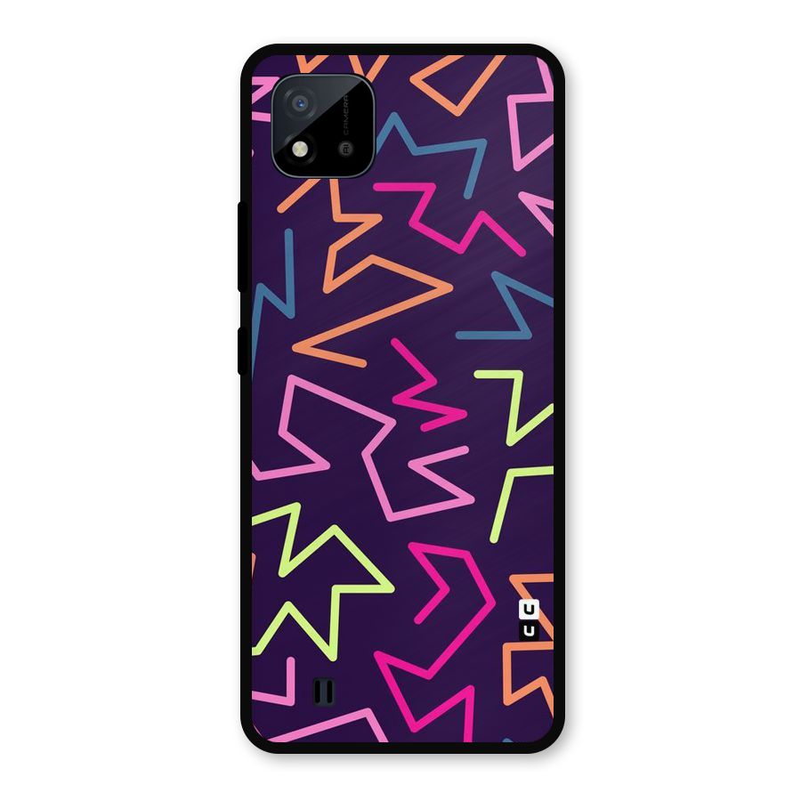 Colored Lines Metal Back Case for Realme C11 2021
