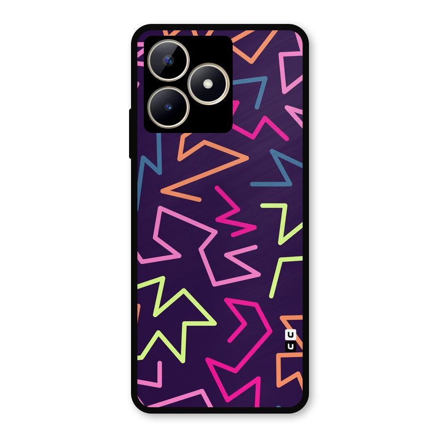 Colored Lines Metal Back Case for Realme C53