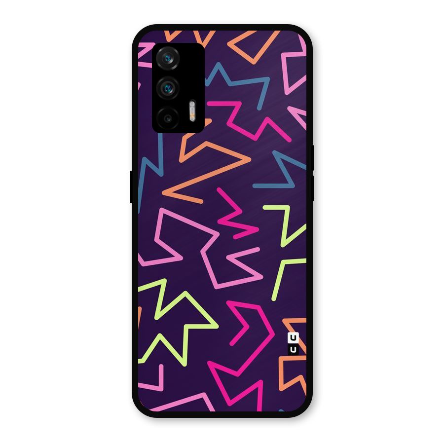 Colored Lines Metal Back Case for Realme GT 5G