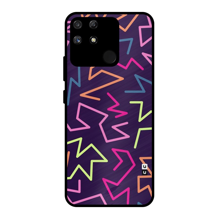 Colored Lines Metal Back Case for Realme Narzo 50A