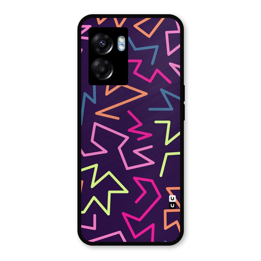 Colored Lines Metal Back Case for Realme Narzo 50 5G
