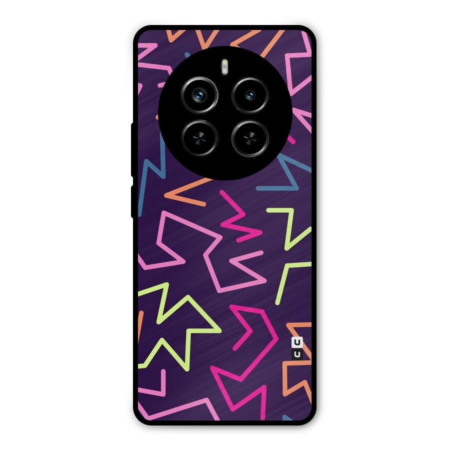 Colored Lines Metal Back Case for Realme P1 Pro