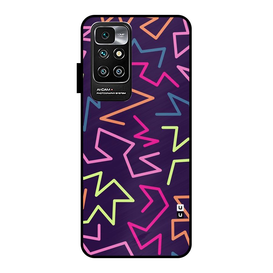 Colored Lines Metal Back Case for Redmi 10 Prime