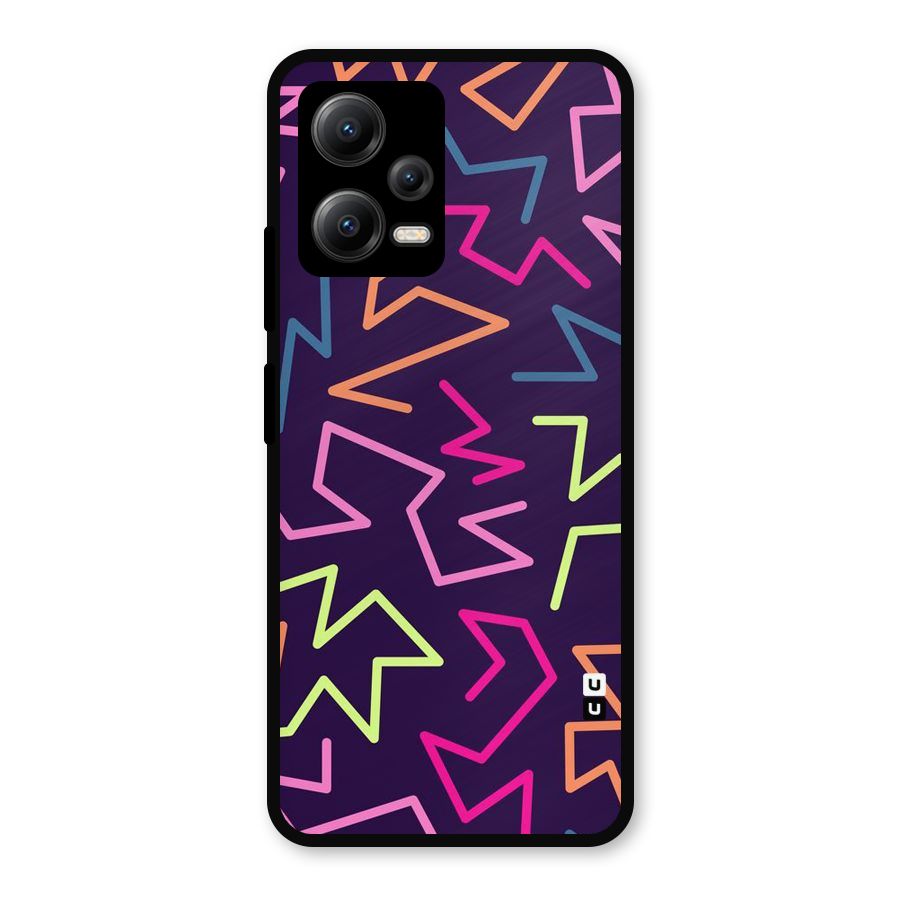 Colored Lines Metal Back Case for Redmi Note 12 5G