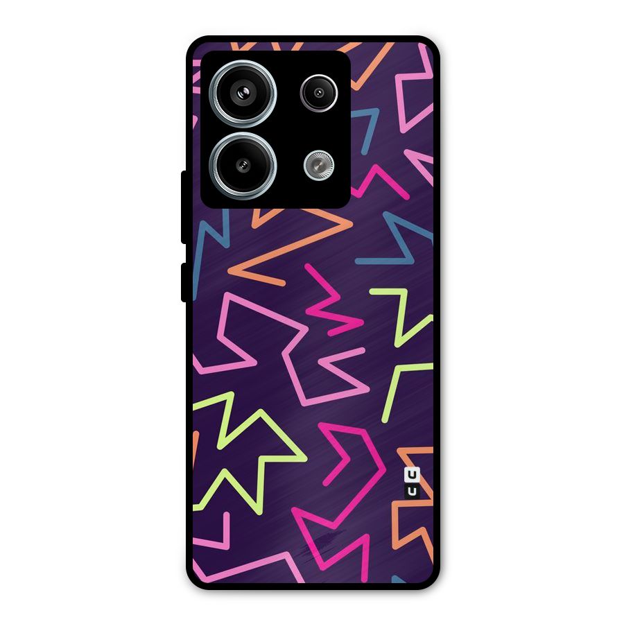 Colored Lines Metal Back Case for Redmi Note 13 Pro 5G