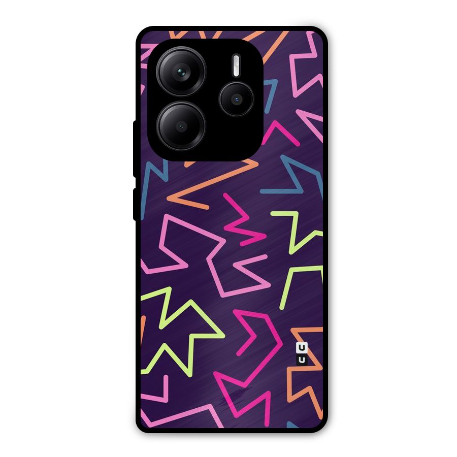 Colored Lines Metal Back Case for Redmi Note 14 5G