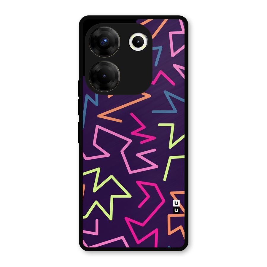 Colored Lines Metal Back Case for Tecno Camon 20