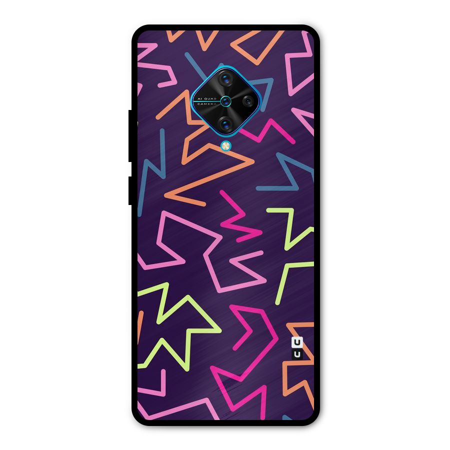 Colored Lines Metal Back Case for Vivo S1 Pro