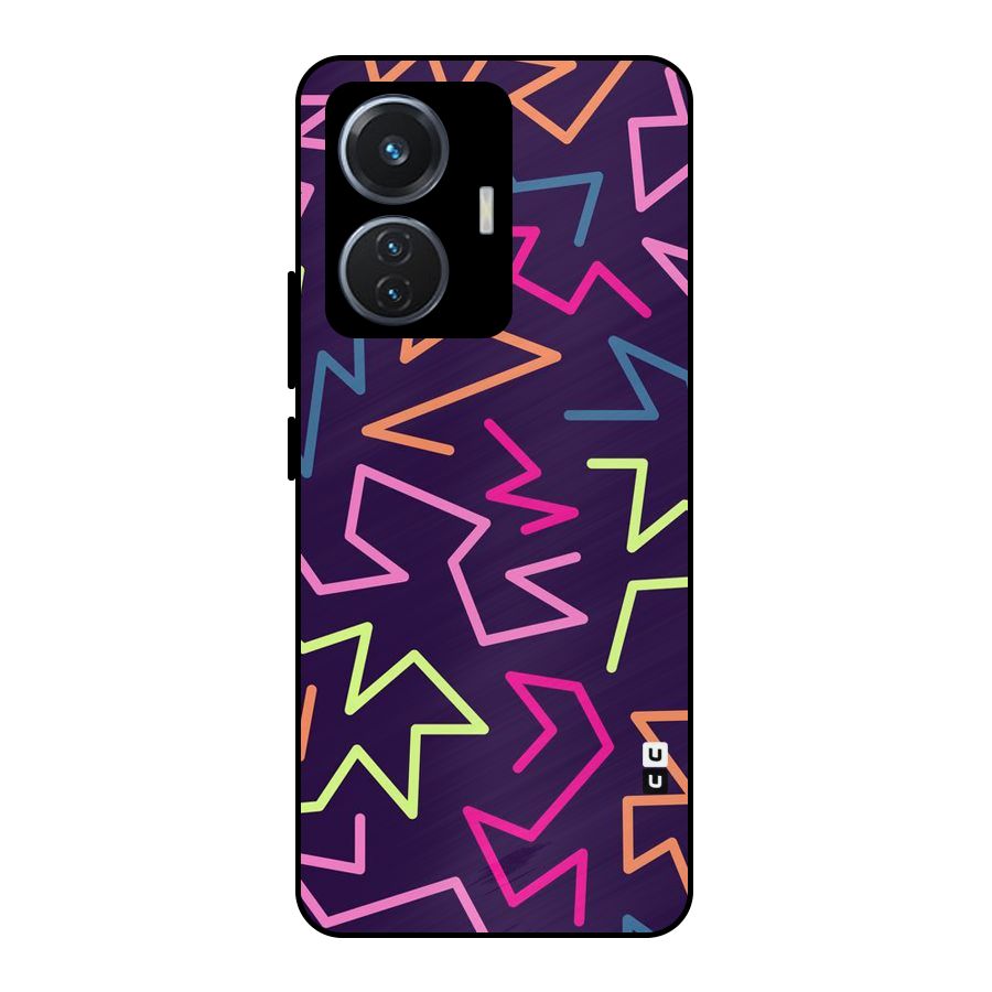 Colored Lines Metal Back Case for Vivo T1 44W
