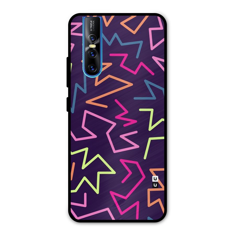 Colored Lines Metal Back Case for Vivo V15 Pro