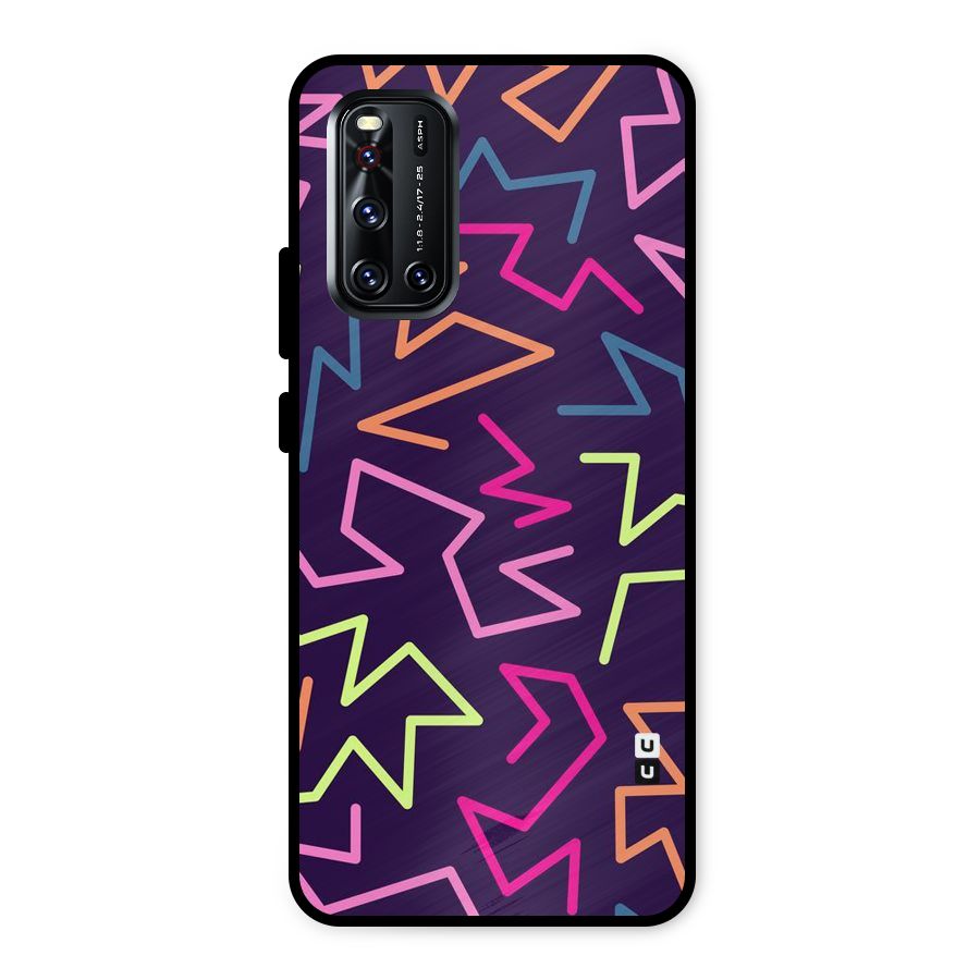 Colored Lines Metal Back Case for Vivo V19