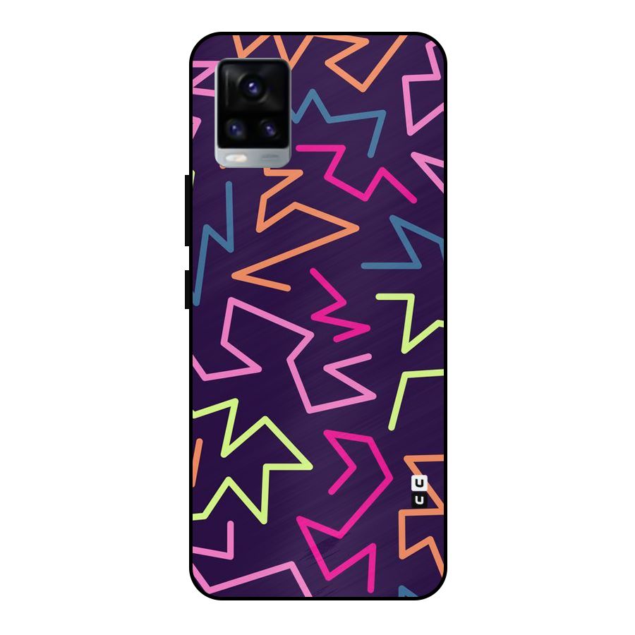 Colored Lines Metal Back Case for Vivo V20 2021