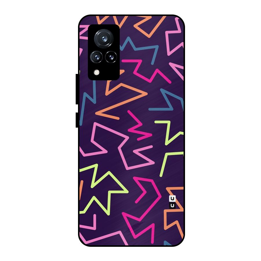 Colored Lines Metal Back Case for Vivo V21 5G