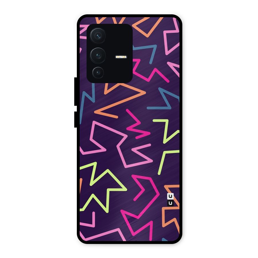Colored Lines Metal Back Case for Vivo V23 5G