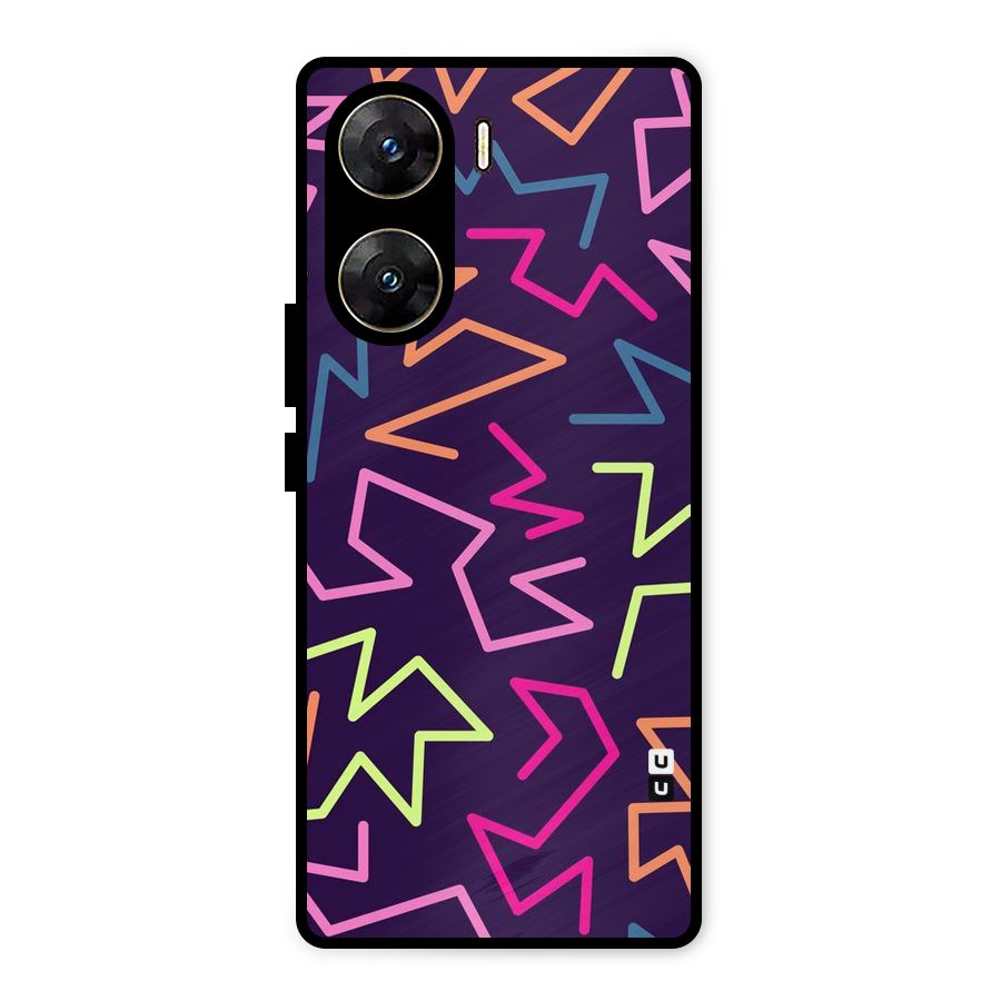 Colored Lines Metal Back Case for Vivo V29e