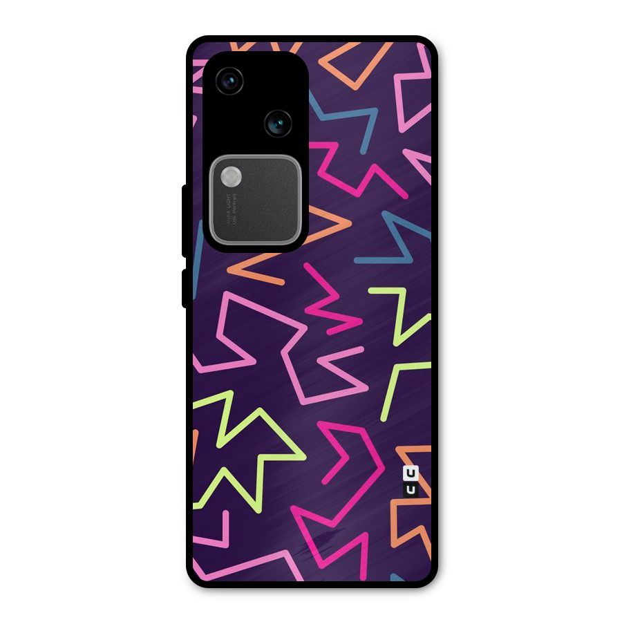Colored Lines Metal Back Case for Vivo V30