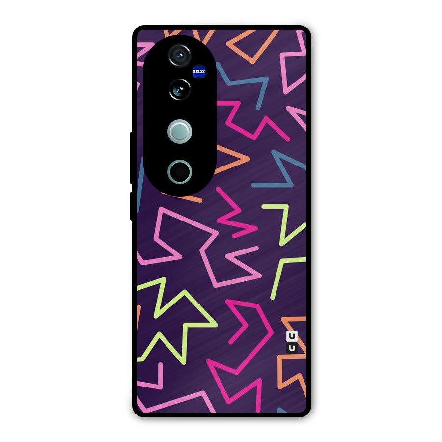 Colored Lines Metal Back Case for Vivo V40